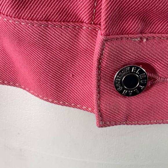 HELMUT LANG Size S Femme Trucker Pink Cotton Blend Cropped Denim Jacket - Picture 4 of 5